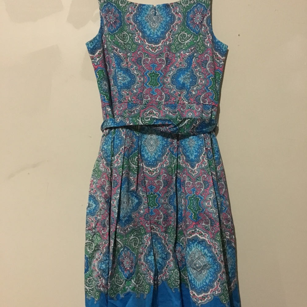 Talbots Turquoise Floral Size 6 Women Dress - Picture 3 of 8